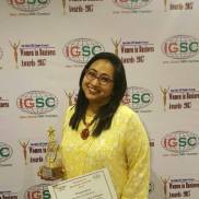 Mayura Amarkant winning Digital Leader Award.